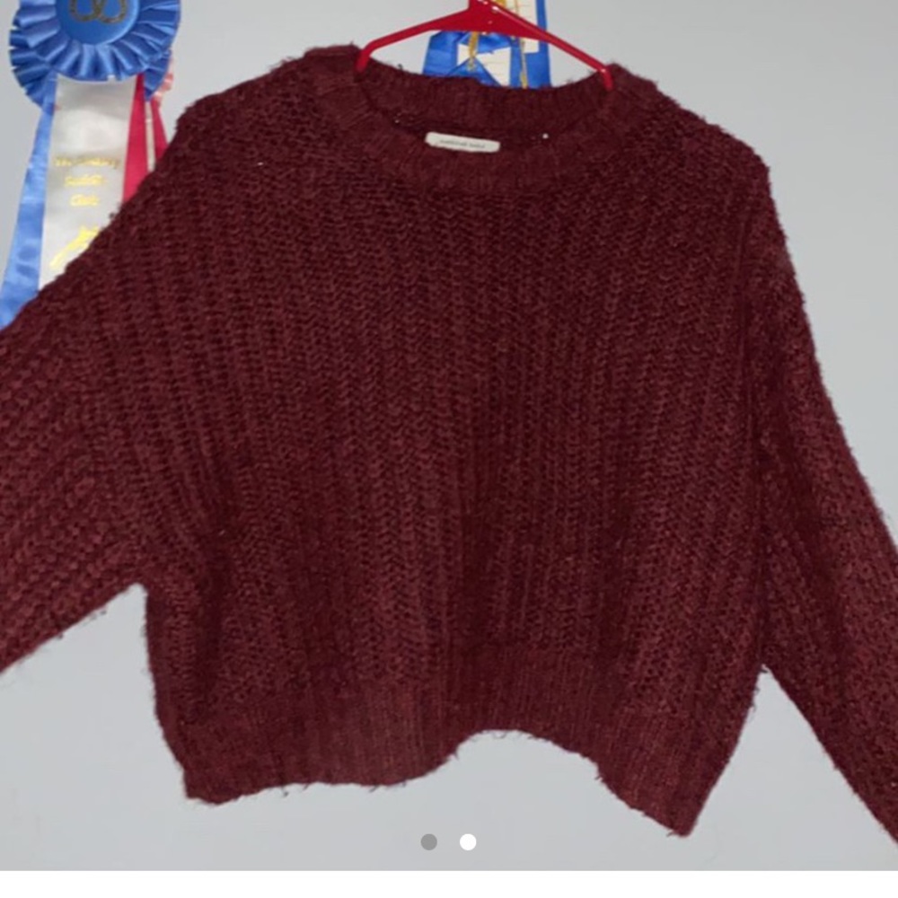 maroon american eagle crop sweater